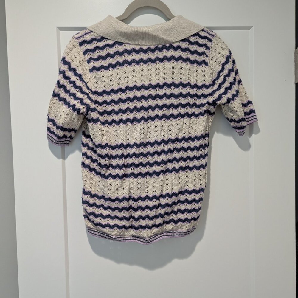 Marine Layer Spencer Sweater Polo - Cool Wave - Size M - Picture 3 of 5